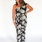 One Shoulder Wide Leg Jumpsuit- Black - Ana Patricia Boutique