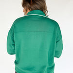 Scuba Piping Quarter Zip- Green/Cream - Ana Patricia Boutique