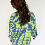Stripe Comfy Pullover-Green/Blue - Ana Patricia Boutique