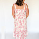 Floral Smocked Ruffle Trim Dress- Pink - Ana Patricia Boutique