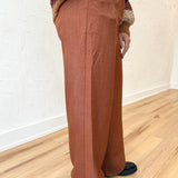 Wide Leg Trouser Pants- Camel