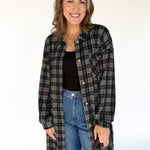 Plaid Brushed Jacket-Black/White - Ana Patricia Boutique