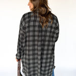 Plaid Brushed Jacket-Black/White - Ana Patricia Boutique