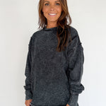 Double Ribbed Pullover- Black - Ana Patricia Boutique