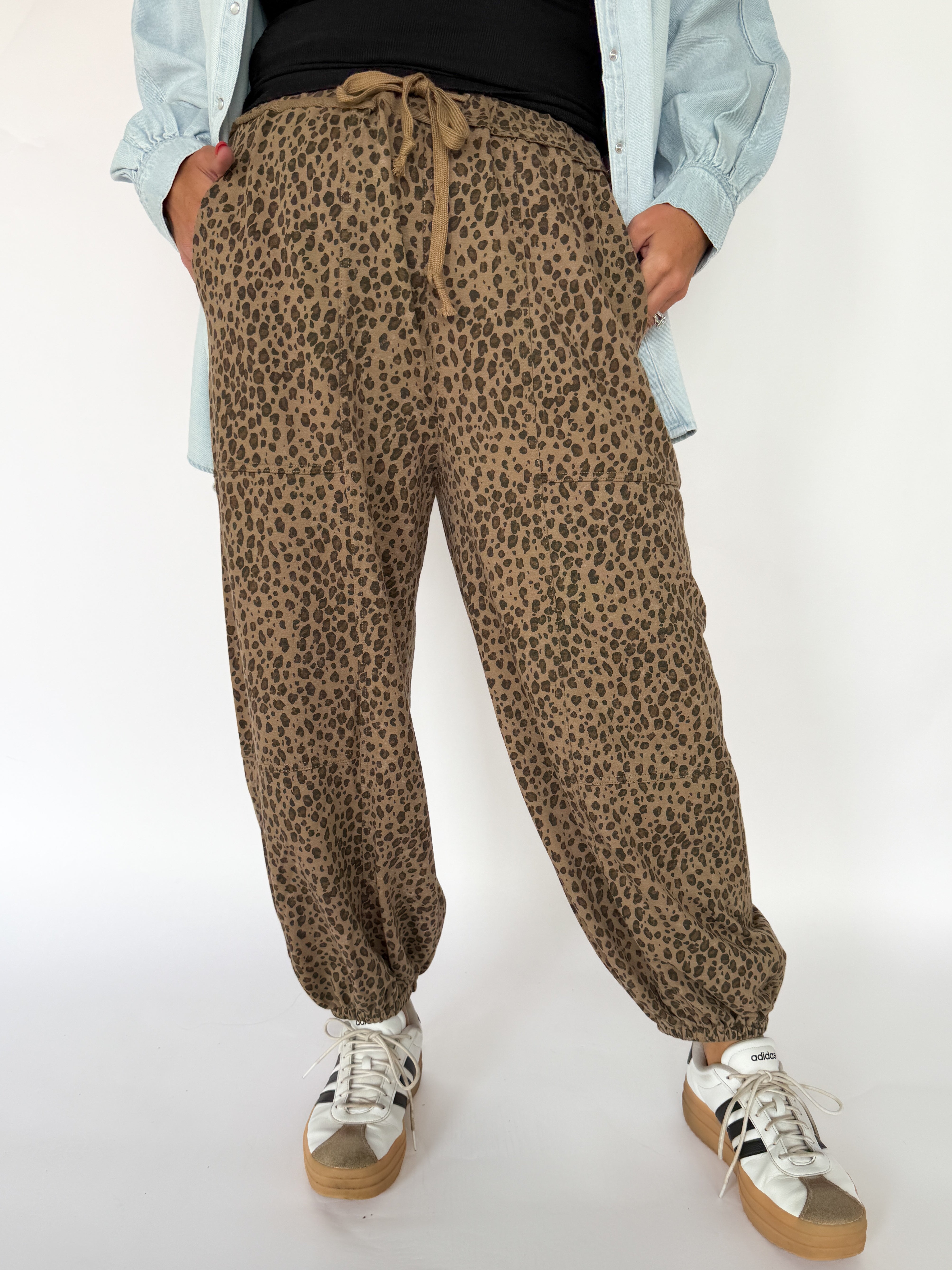 Leopard Terry Joggers - Ana Patricia Boutique