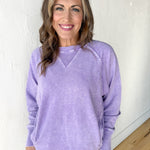 Mineral Wash Pullover- Violet - Ana Patricia Boutique
