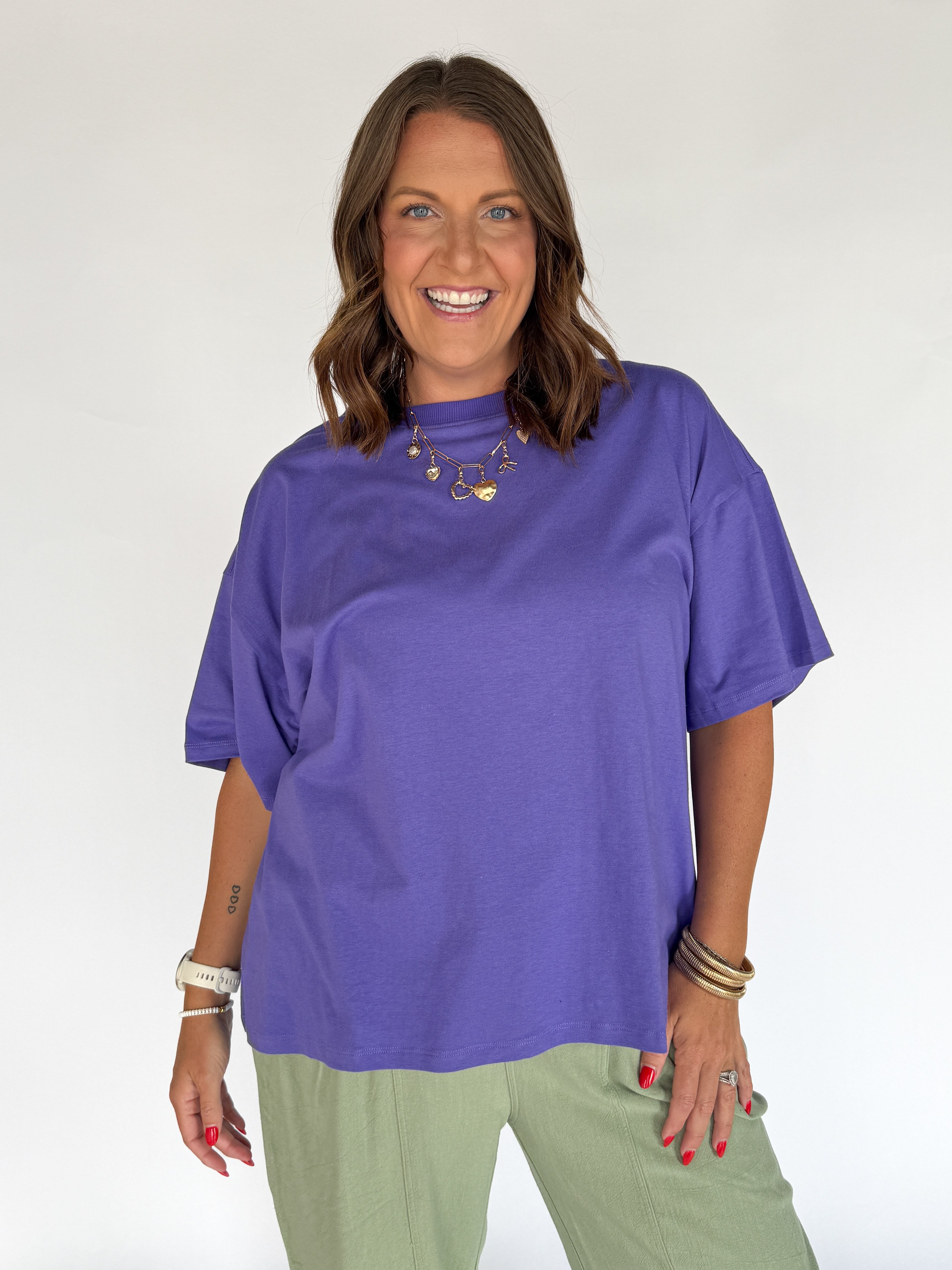 Crewneck Tee- Purple - Ana Patricia Boutique
