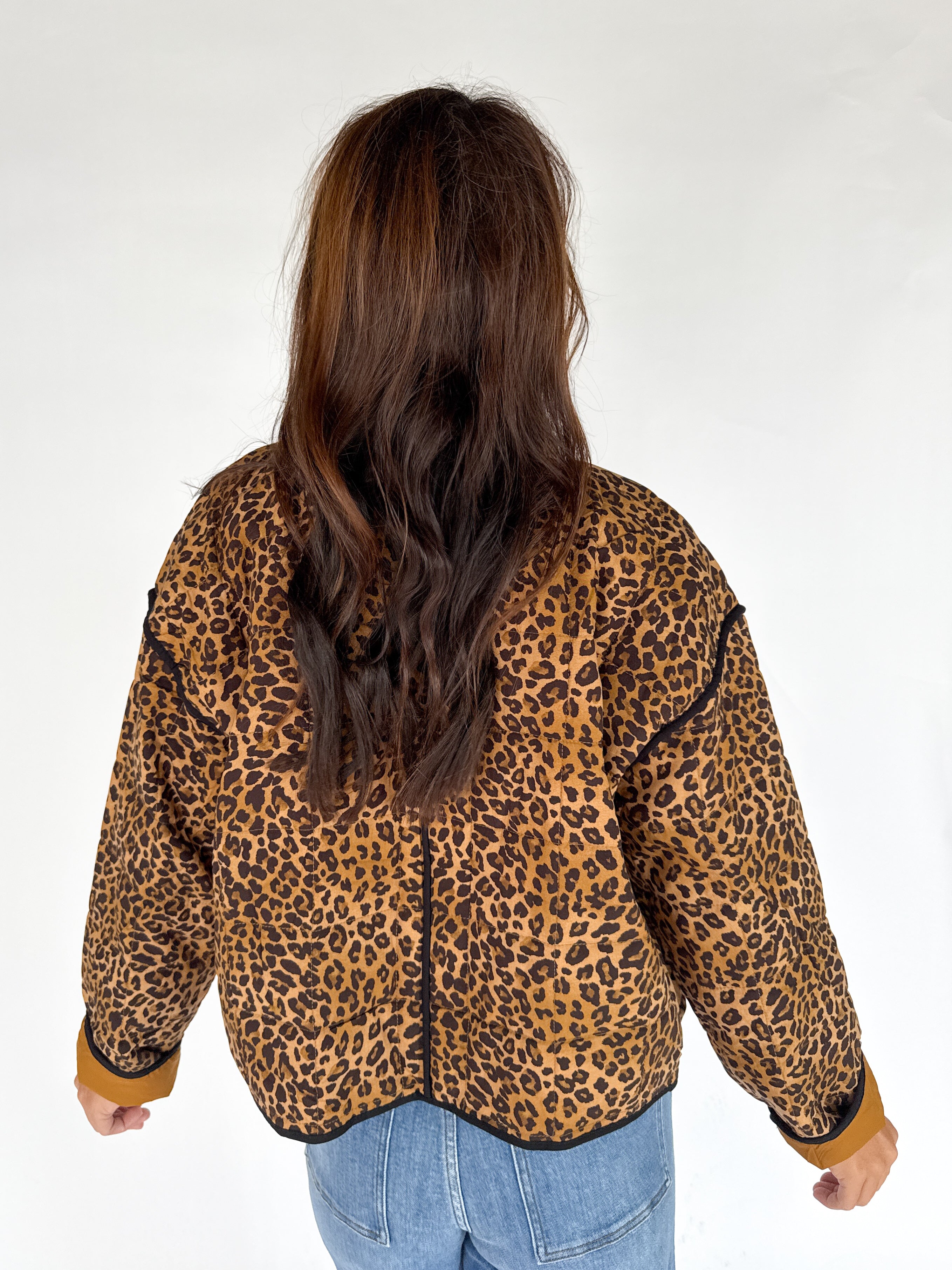 Quilted Puffer Jacket- Leopard - Ana Patricia Boutique