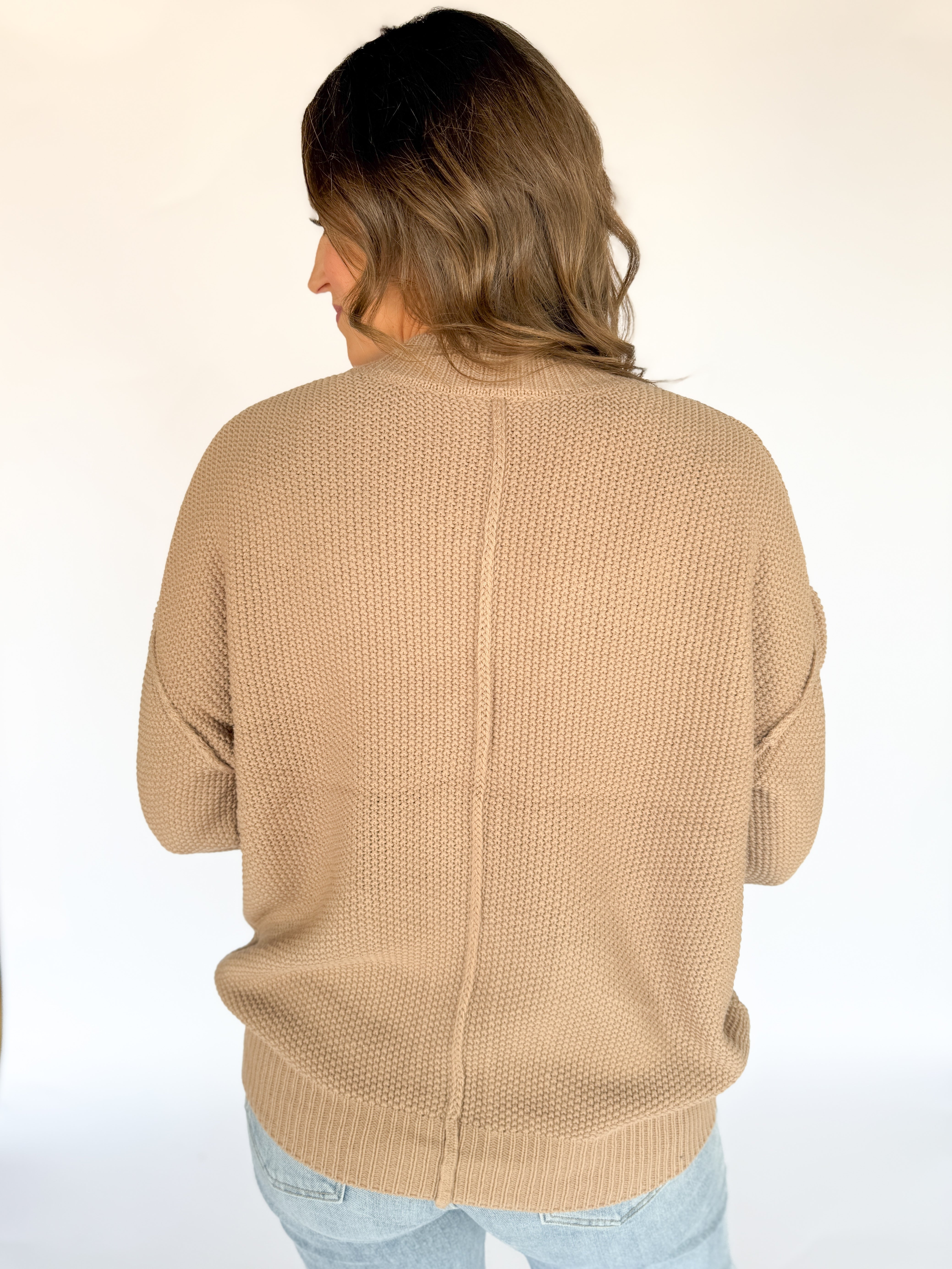 V Neck Waffleknit Cardigan- Dark Taupe - Ana Patricia Boutique