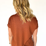 Diamond Jacquard Top- Chestnut - Ana Patricia Boutique