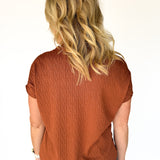 Diamond Jacquard Top- Chestnut - Ana Patricia Boutique