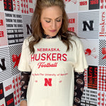 Nebraska Huskers Shot Off Tee- Off White - Ana Patricia Boutique