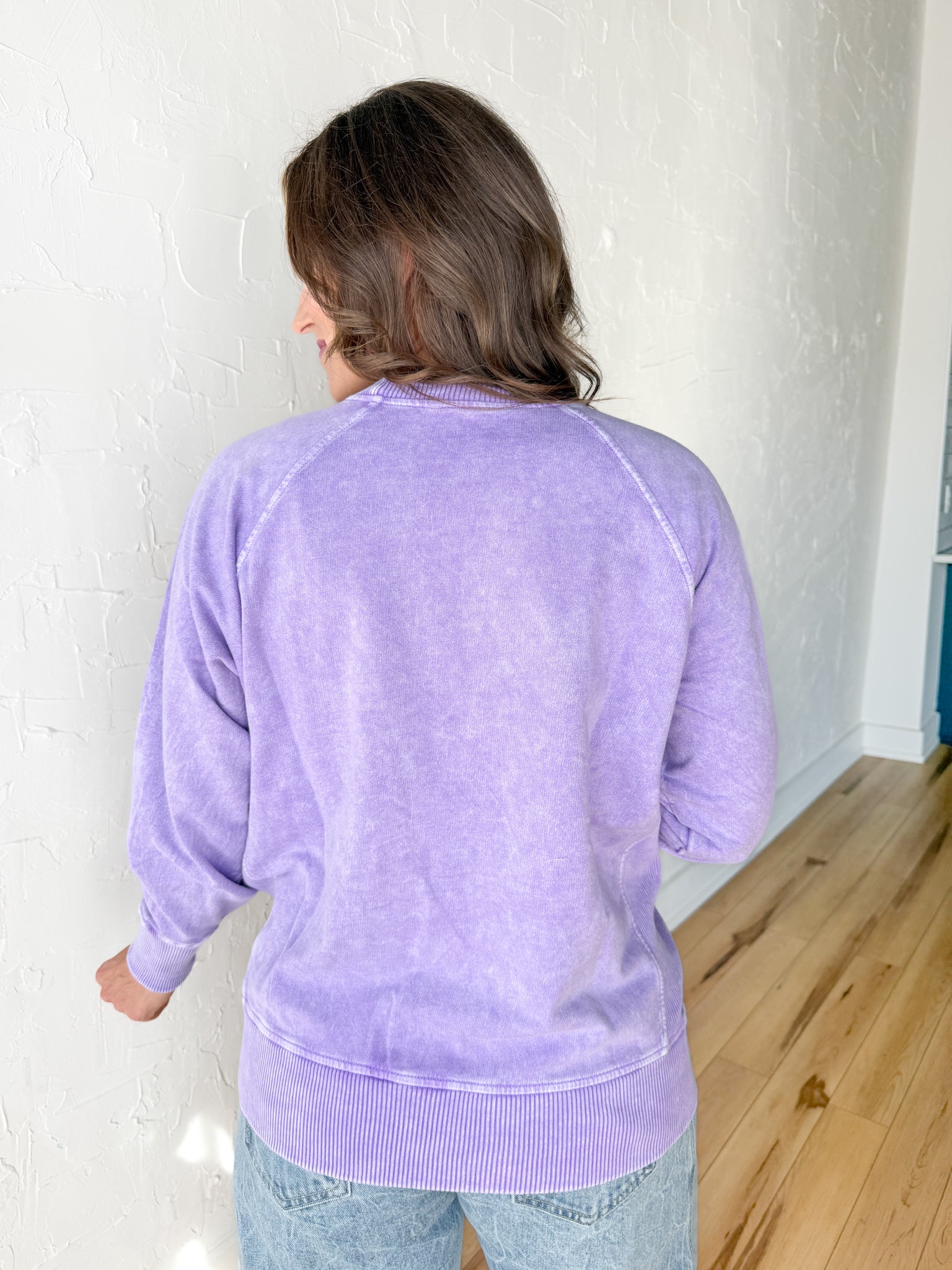 Mineral Wash Pullover- Violet - Ana Patricia Boutique
