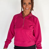 Luxe Ribbed 3/4 Zip-Pink - Ana Patricia Boutique
