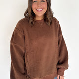 Fleece Pullover- Brown