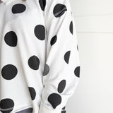 V Neck Polka Dot Pullover-Ivory/Black - Ana Patricia Boutique