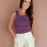 Soft Core Round Neck Tank- Purple - Ana Patricia Boutique