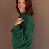 Front Pocket Pullover-Forest Green