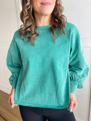 In Stride Pullover- Mineral Green