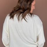 Mineral Wash Crewneck- Cream