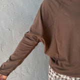 Brushed Cowl Neck Top- Mocha - Ana Patricia Boutique