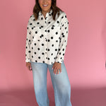 Polka Dot Button Up- Black/Cream - Ana Patricia Boutique