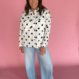 Polka Dot Button Up- Black/Cream - Ana Patricia Boutique