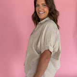 Striped Dolman Sleeve Top- Chocolate - Ana Patricia Boutique