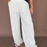 Pleated Wide Leg Linen Pants