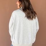 Mineral Wash Snap  Pullover- Grey