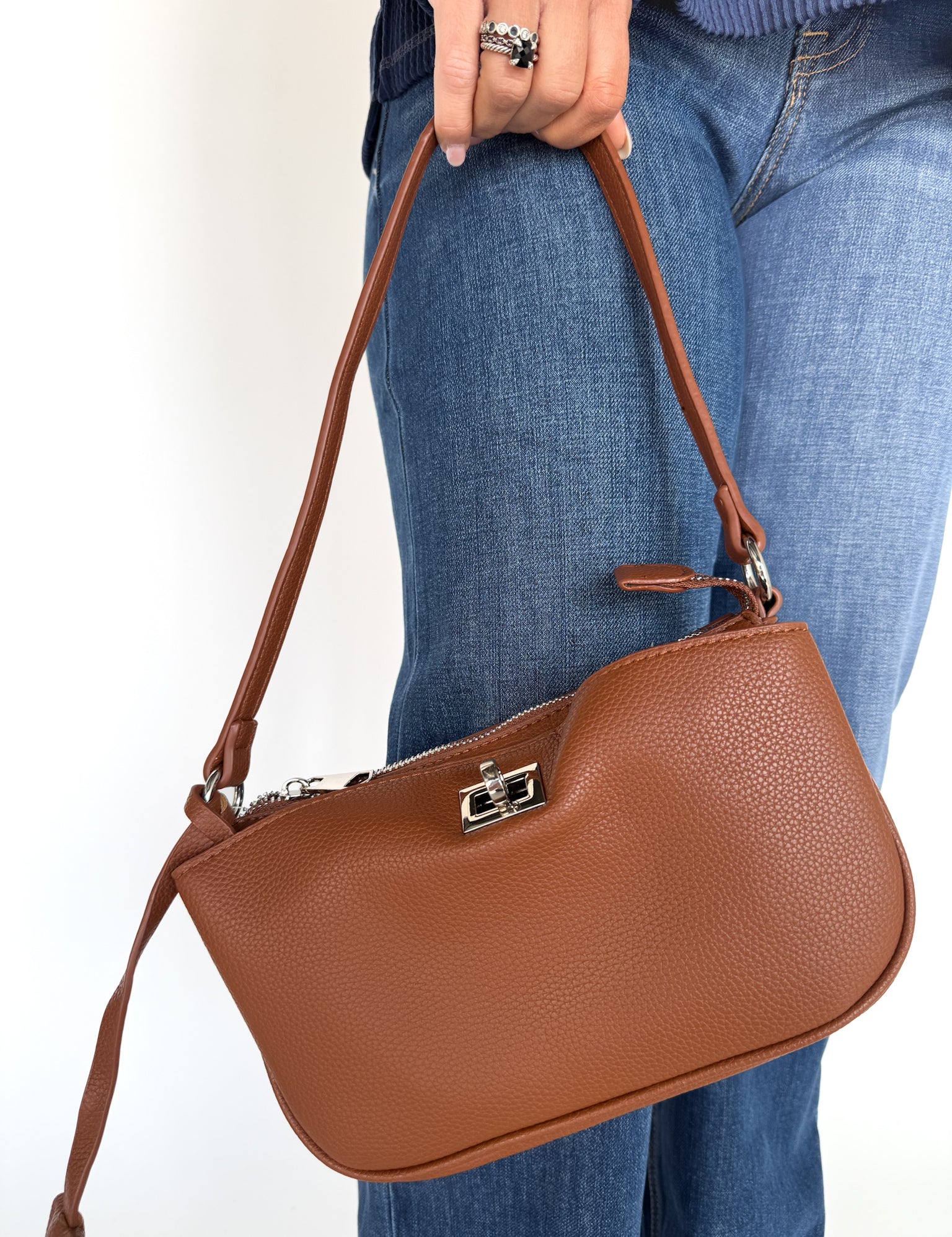 Textured Crossbody Bag- Brown - Ana Patricia Boutique