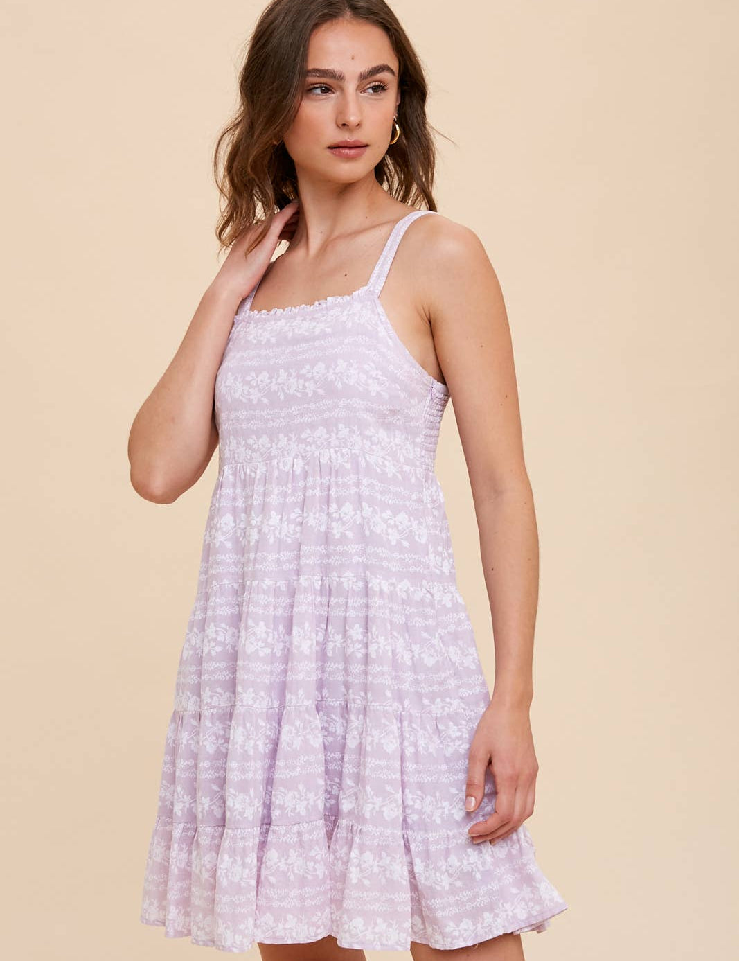 Lavender Floral  Mini Dress - Ana Patricia Boutique