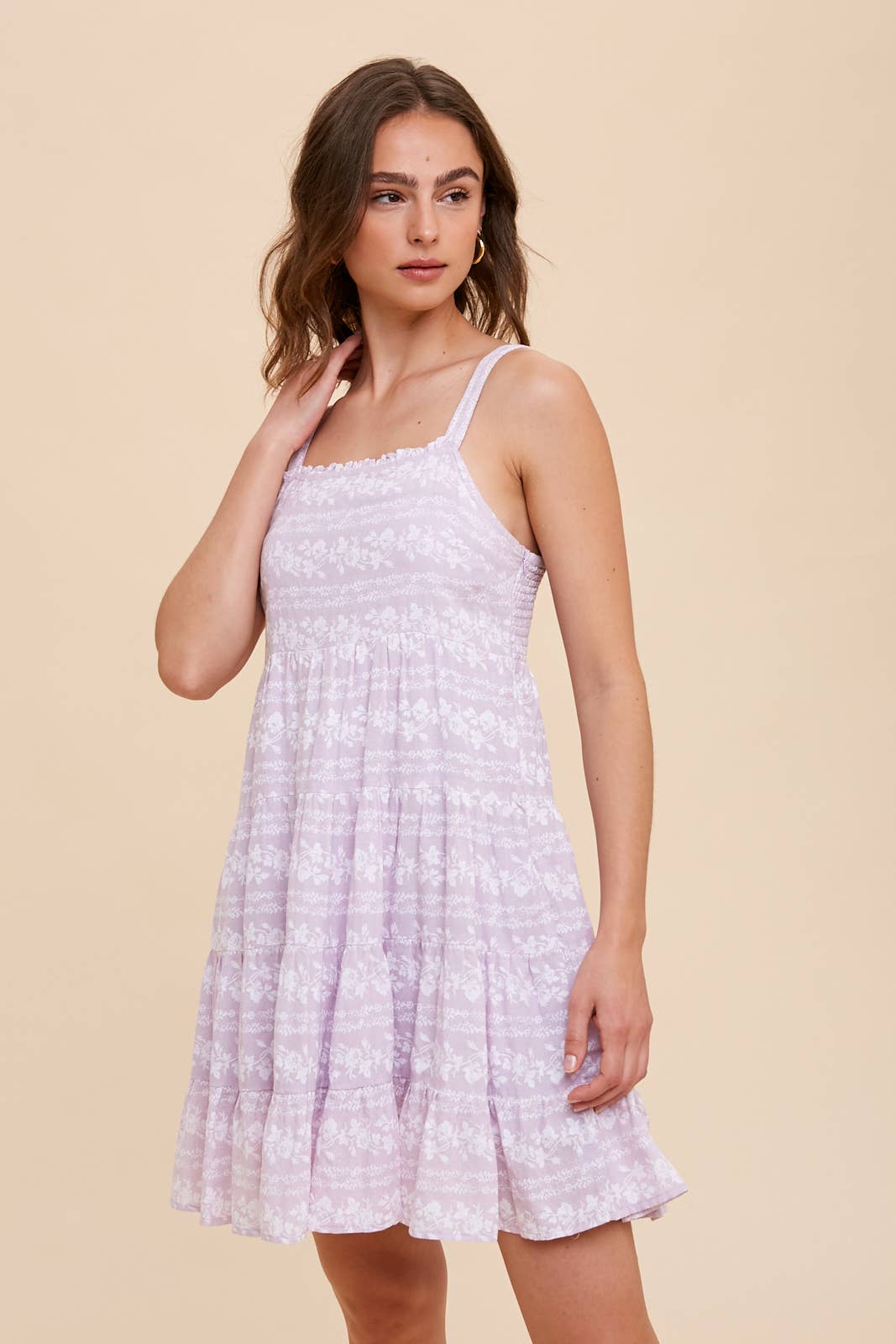 Lavender Floral  Mini Dress - Ana Patricia Boutique