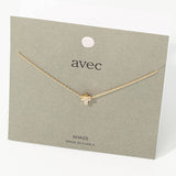 Mini Pave Cross Charm Necklace