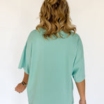 Mineral Wash Oversized Tee-Turquoise - Ana Patricia Boutique