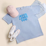 Jesus Loves You Puff Tee- Blue - Ana Patricia Boutique