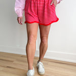 Scallop Edge Shorts-Red/Pink - Ana Patricia Boutique