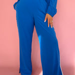 Windbreaker Track Pants- Blue - Ana Patricia Boutique