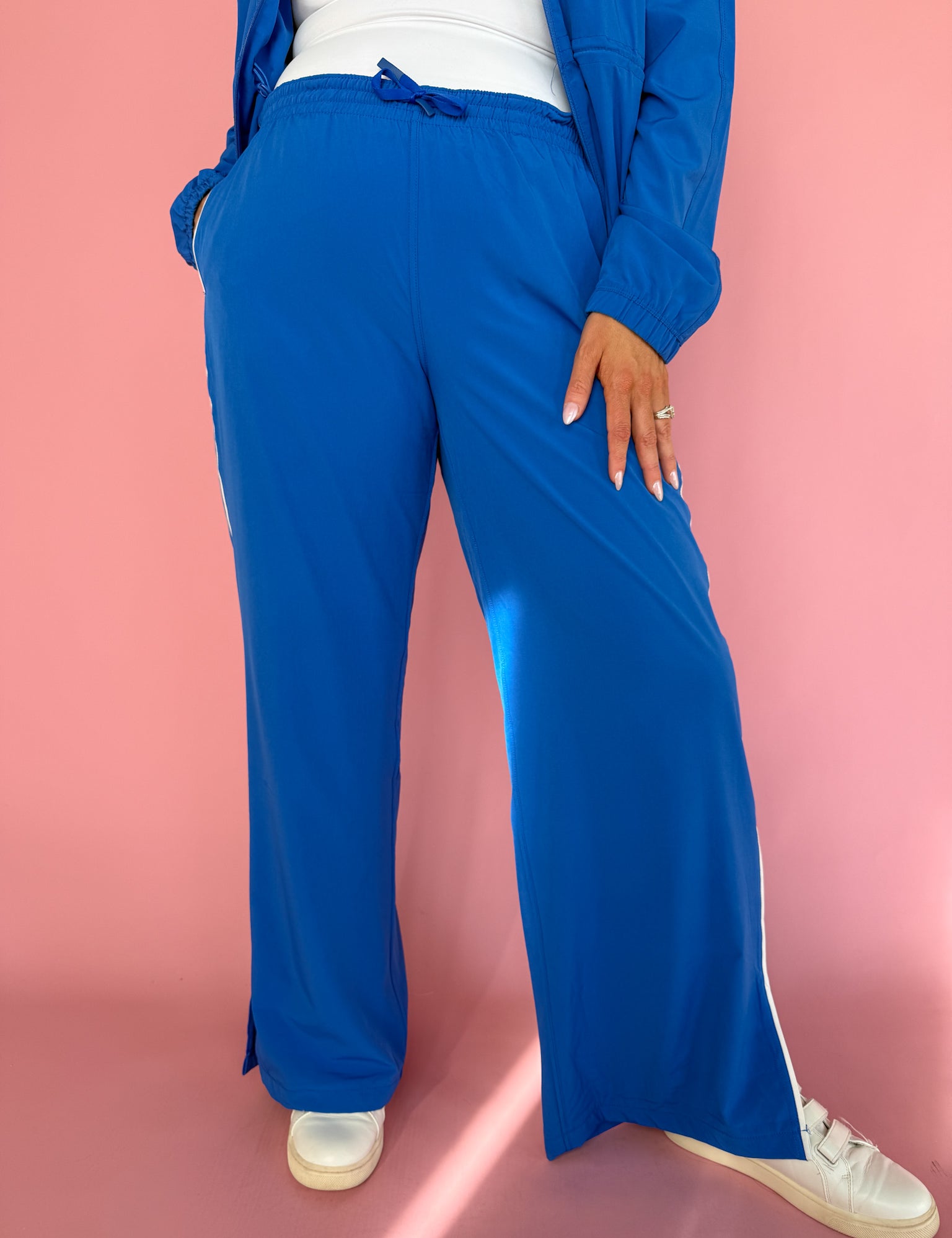 Windbreaker Track Pants- Blue - Ana Patricia Boutique
