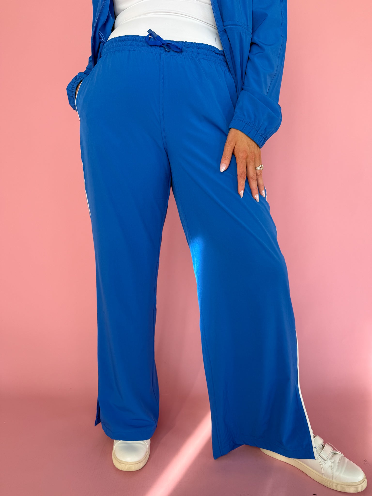 Windbreaker Track Pants- Blue - Ana Patricia Boutique