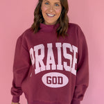 Praise God Reversible Mock Sweatshirt - Ana Patricia Boutique