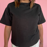 Crew Neck Short Sleeve Top- Black - Ana Patricia Boutique
