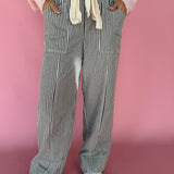 Black Stripe Wide Leg Pants