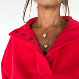 High Collar Pullover - Red