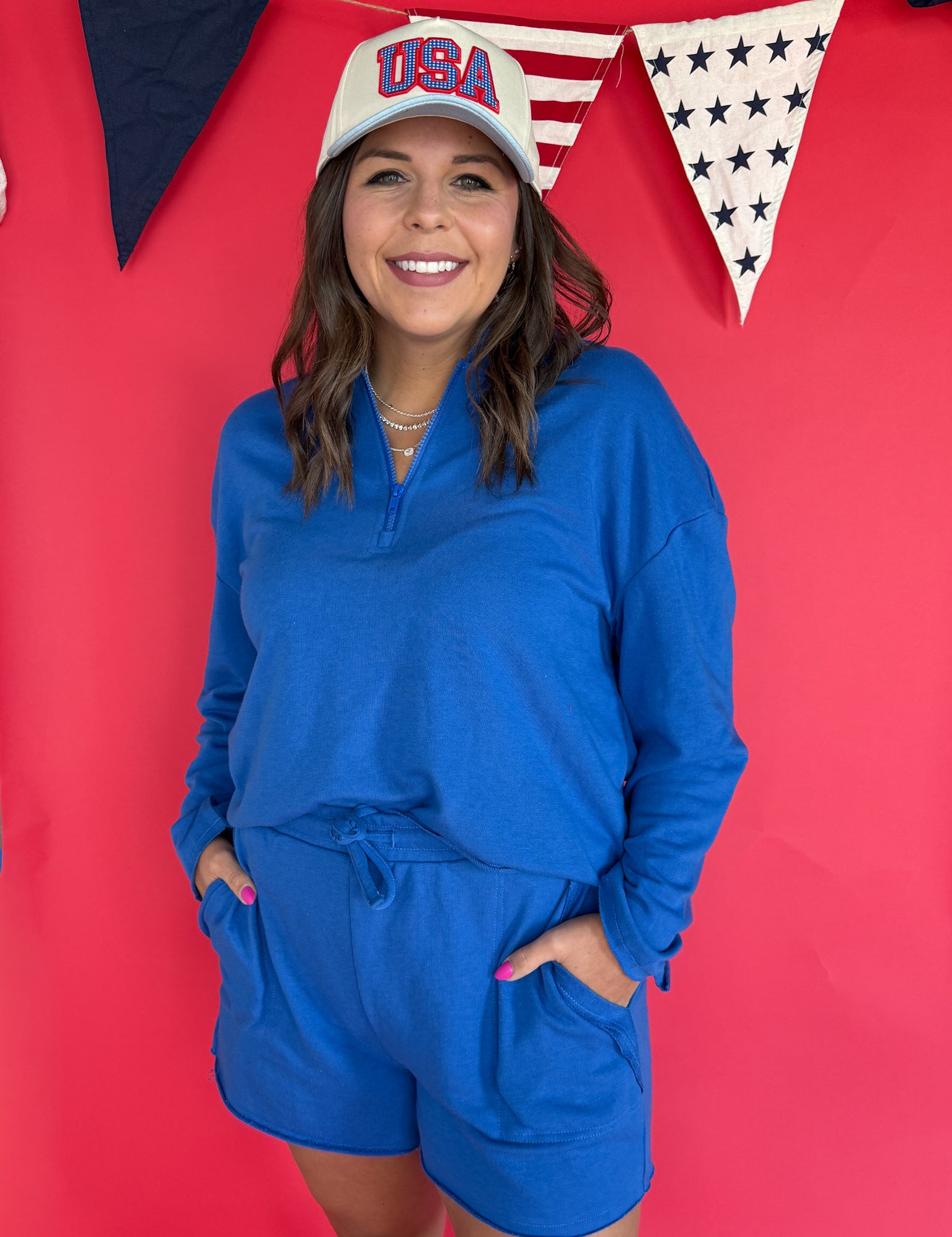 Raw Edge Set- Blue - Ana Patricia Boutique