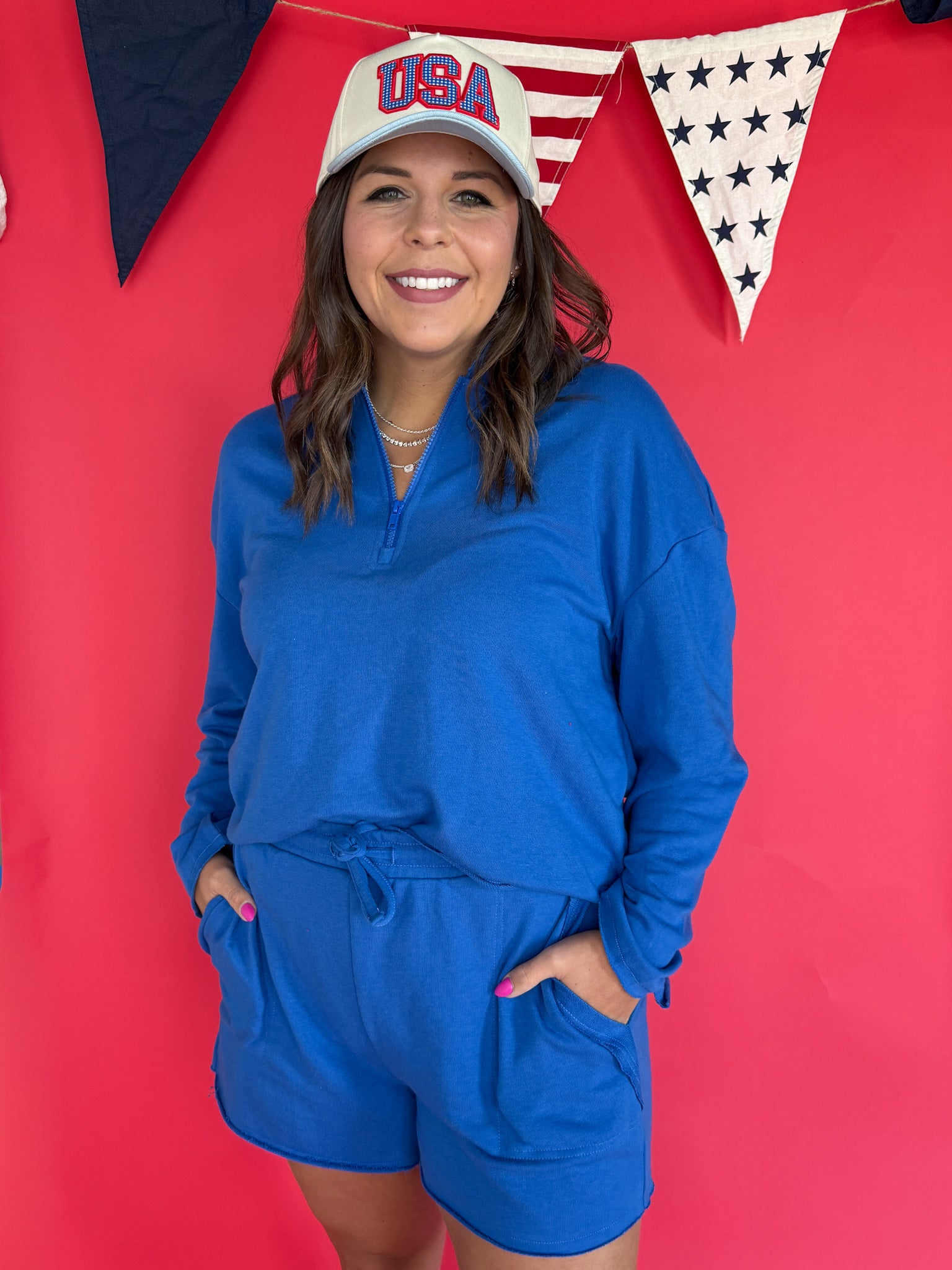 Raw Edge Set- Blue - Ana Patricia Boutique