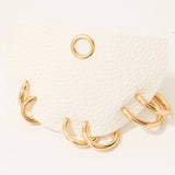 Three Pair Mini Tube Hoop Earrings Set