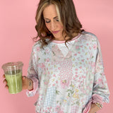 Patchwork Floral Top- Pink