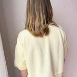 Henley Waffleknit Top- Yellow - Ana Patricia Boutique