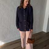 Oversized Toggle Knit Cardigan-Navy - Ana Patricia Boutique